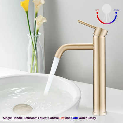 Bathroom Modern Tall Faucets Single Handle One Hole Lavatory Bathroom Sink Faucet