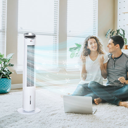 40" Evaporative Air Cooler with Water Tank, 3-In-1 Ice Cooling Fan with Humidifier, 52° Oscillating Portable Swamp Cooler