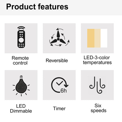 56 in. Ceiling Fan with Integrated LED Light and Brown Wood Grain ABS Blades Included with Remote