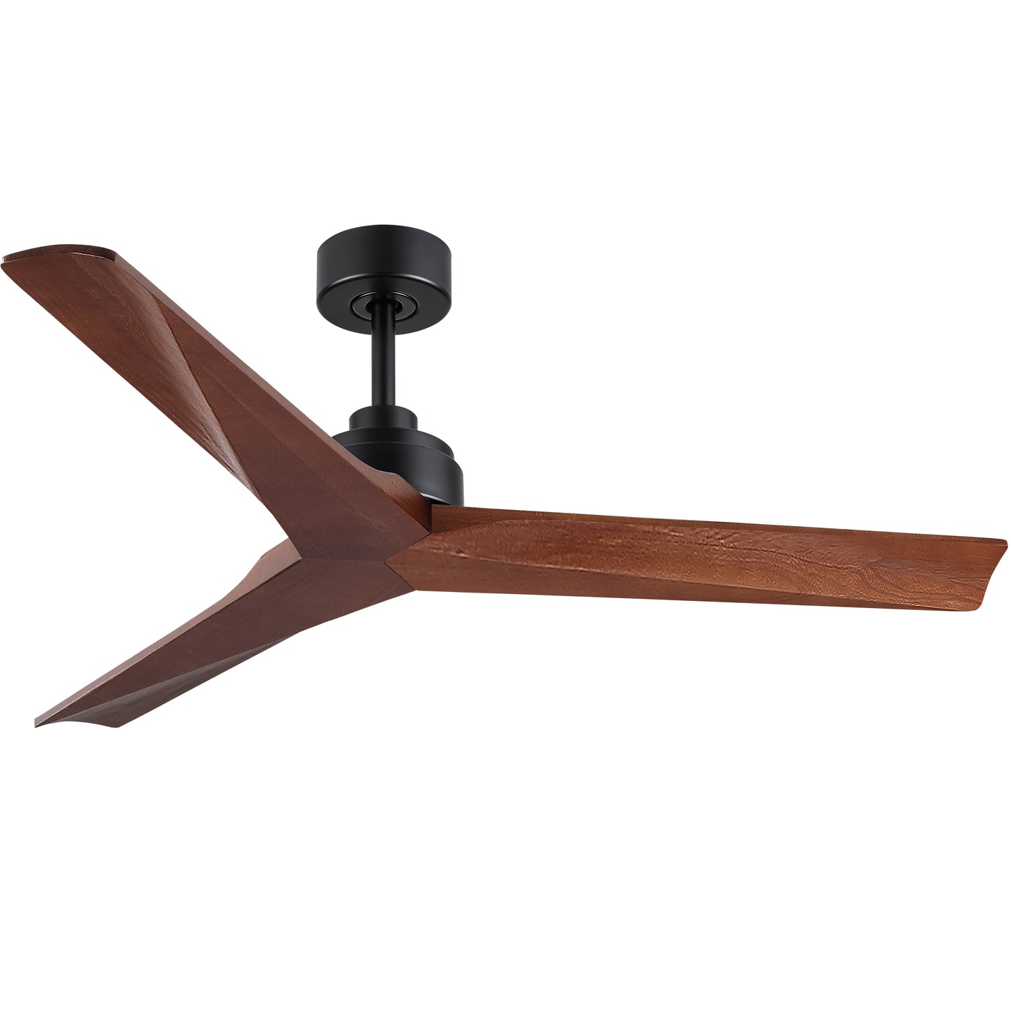 52 in. Indoor Black Low Profile 3-Blade Ceiling Fan with Remote Included for Bedrooms or Living Rooms