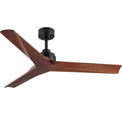 52 in. Indoor Black Low Profile 3-Blade Ceiling Fan with Remote Included for Bedrooms or Living Rooms