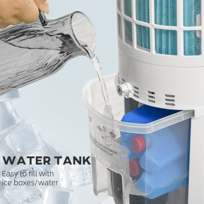 40" Evaporative Air Cooler with Water Tank, 3-In-1 Ice Cooling Fan with Humidifier, 52° Oscillating Portable Swamp Cooler